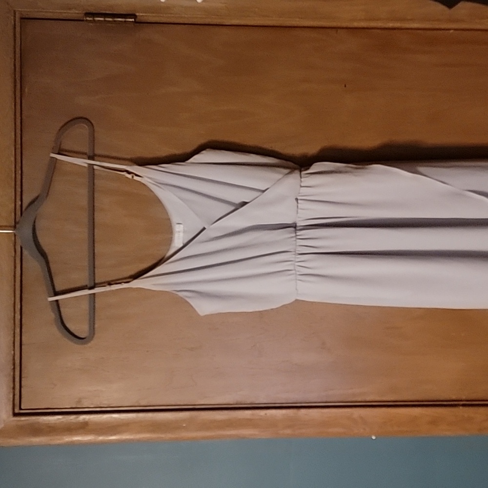 Lush Light Grey Chiffon Tulip High Low Dress With Adjustable Spaghetti Straps